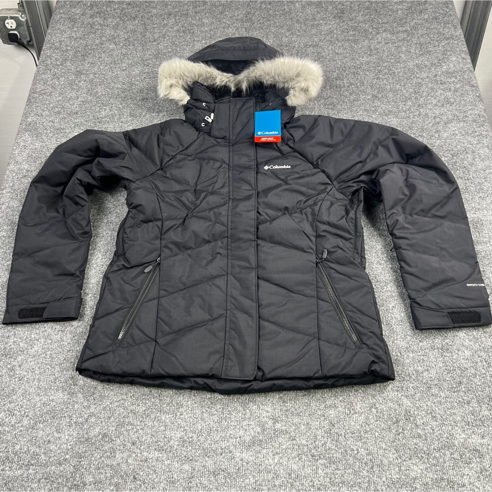 Columbia Lay D Down II Jacket Womens XL Black Omni-Heat Puffer WK0913-013 NWT